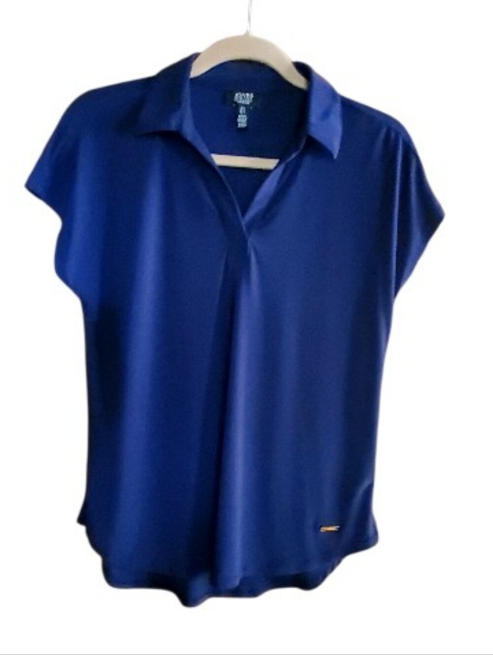 Jones New York Navy V Neck Sleeveless Knit Blouse Small Like New